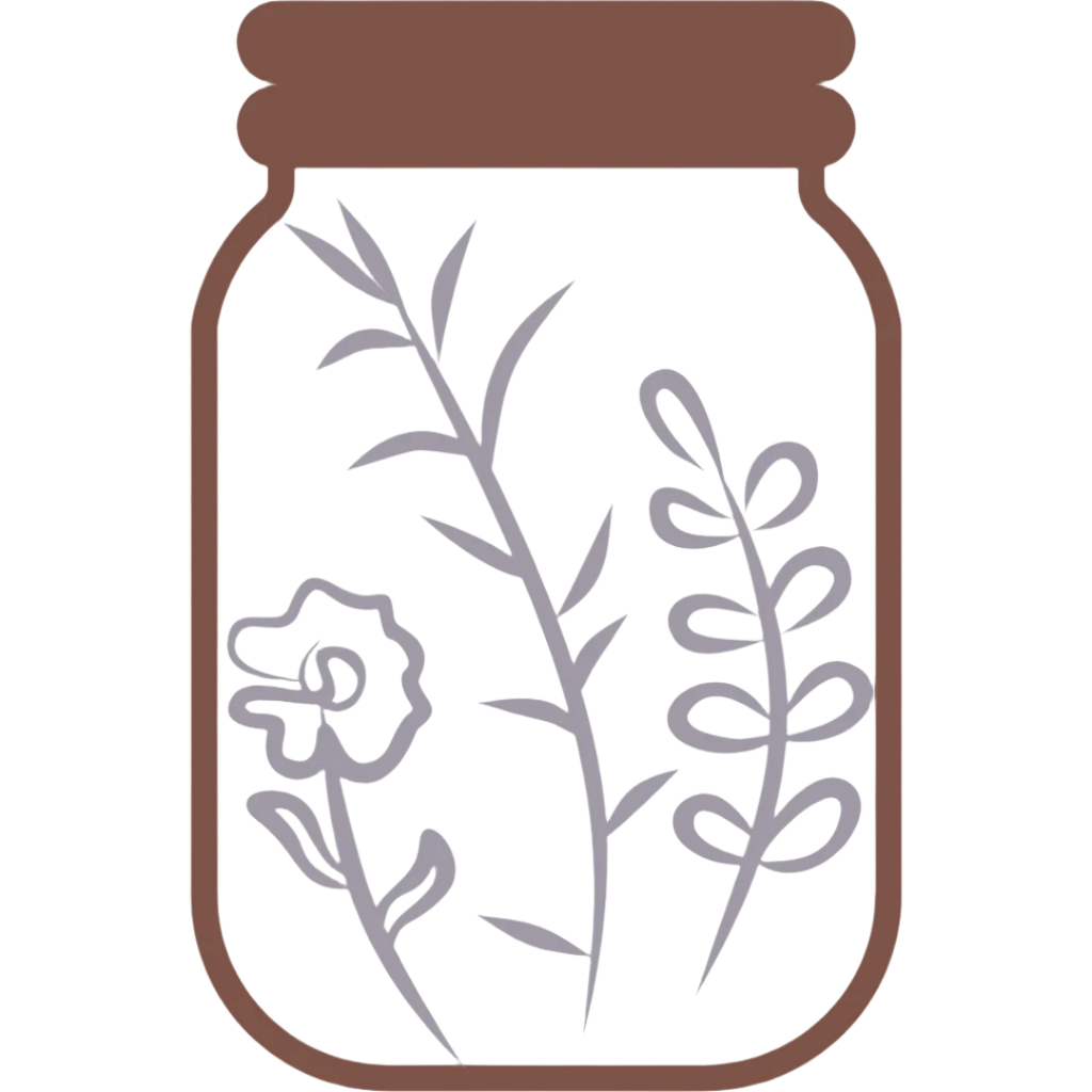 Plant infusion icon symbolizing time-intensive herbal extraction for calm, balanced skincare routines